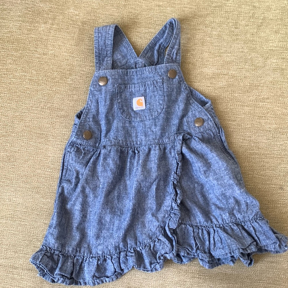 Carhartt Toddler Girl Ruffle Overall Dress size 24 months